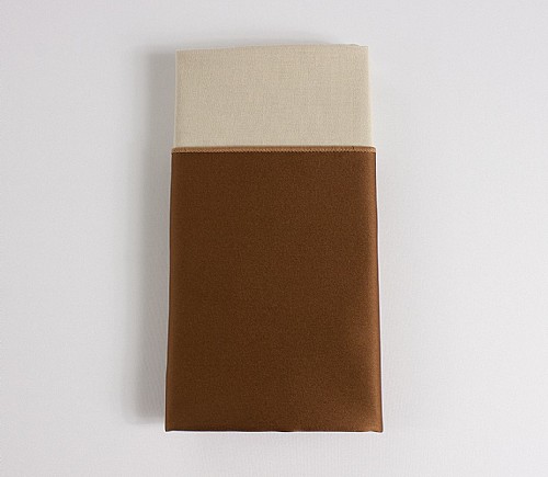 Copper Lamour Dinner Napkin with Beige Cotton Backing