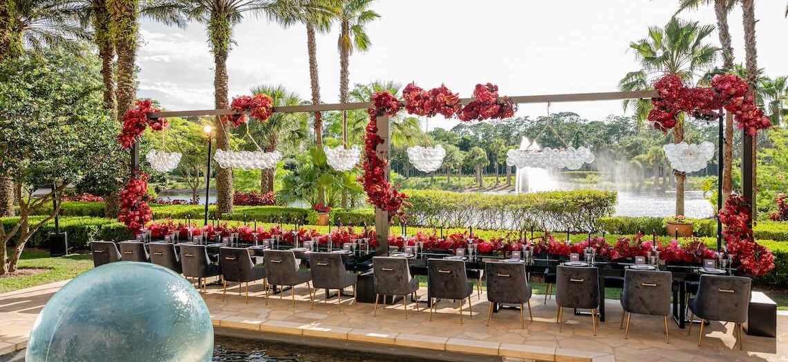 Chic Stripes & Velvet Touches in Florida