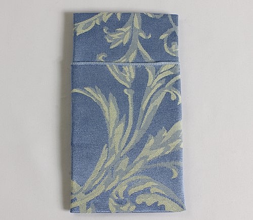 Periwinkle Ivory Gabrielle Damask Dinner Napkin