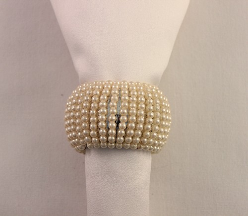 Ivory Pearl Beaded Napkin Ring