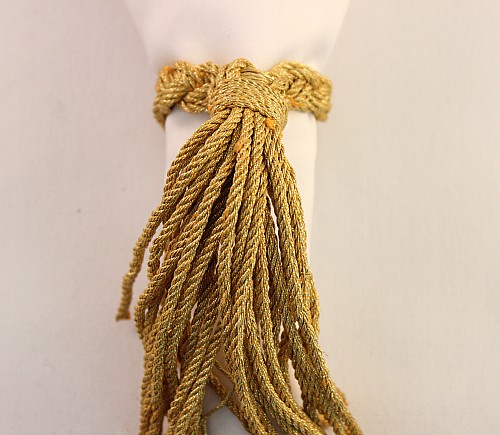 Large Gold Braided Tassel Napkin Ring