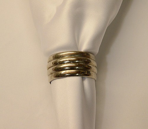 Silver Thick Rib Band Napkin Ring