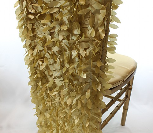 Gold Leaf Jungle Chiavari Tuxedo Chair Back