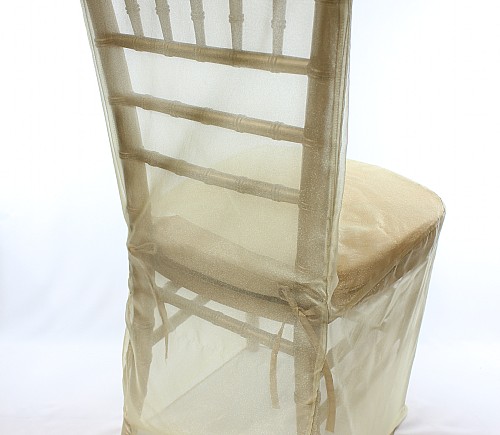 Gold Organza Full Chair Cover