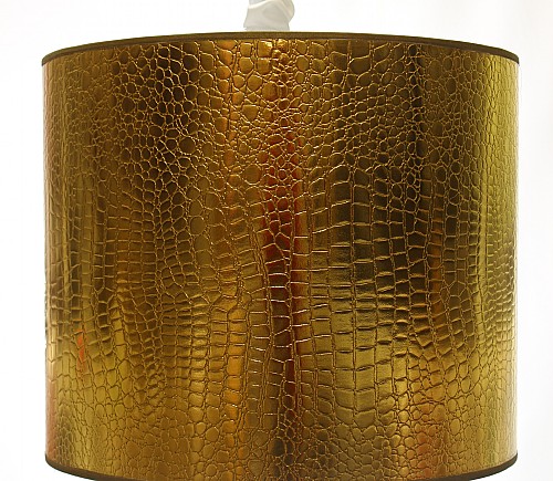 Gold Crocodile Short Cylinder Shade