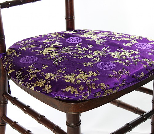Purple Chinoiserie Seat Cushion Cover