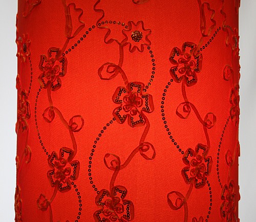 Orange Sheer Sequined Azalea Cylinder Shade