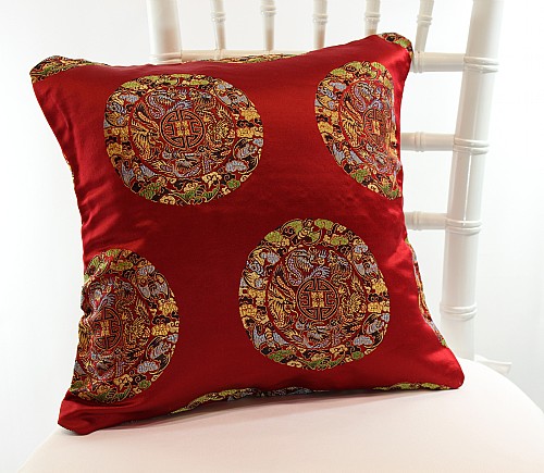 Red Chinoiserie Pillow