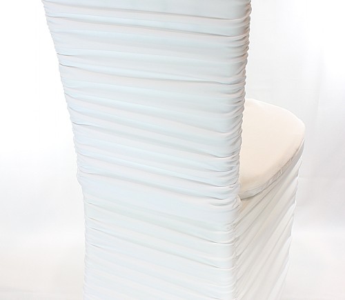 White Rouched Chiavari Chair Cover (2 pieces)
