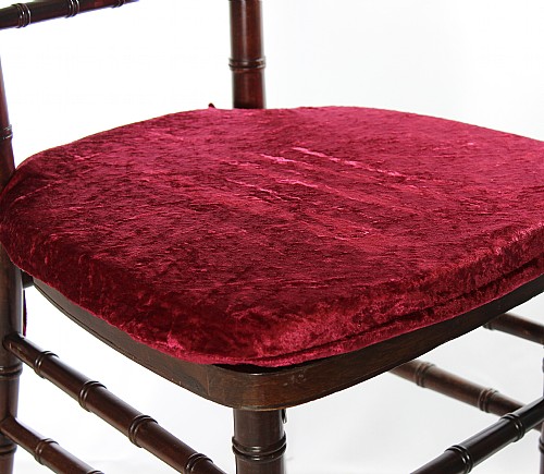 Burgundy Crushed Velvet Seat Cushion Cover