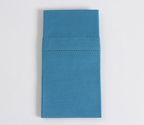 Turquoise Hemstitch Dinner Napkin