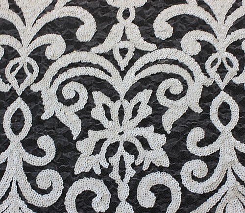 White Sequin Fleur-de-Lis