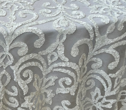 White Sequin Fleur-de-Lis