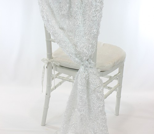 White Flutter Chiavari Tuxedo Chair Back