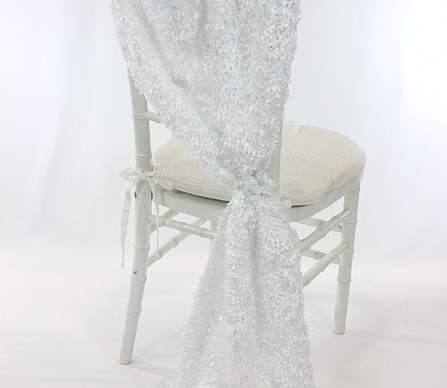 White Flutter Chiavari Tuxedo Chair Back