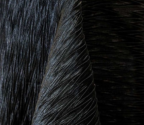 Black Pleated Satin