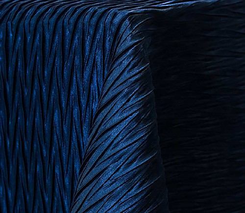 Navy Pleated Satin