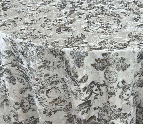 Ivory Stamped Velvet