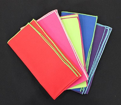 Colored Cotton Napkin with Thread Trim