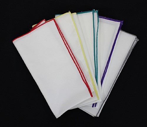 White Cotton Napkin with Color Thread Trim