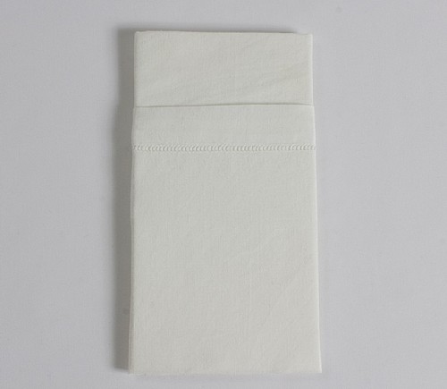 White Linen Hemstitch Dinner Napkin