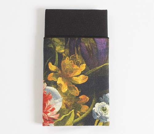Cotton Dutch Masters Dinner Napkin with Black Cotton Backing