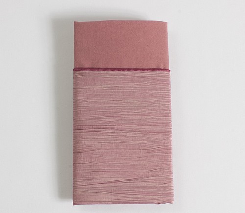 Watermelon Fortuny Crush Dinner Napkin with Mauve Cotton Backing