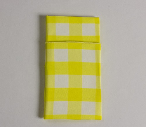 Yellow Check Dinner Napkin