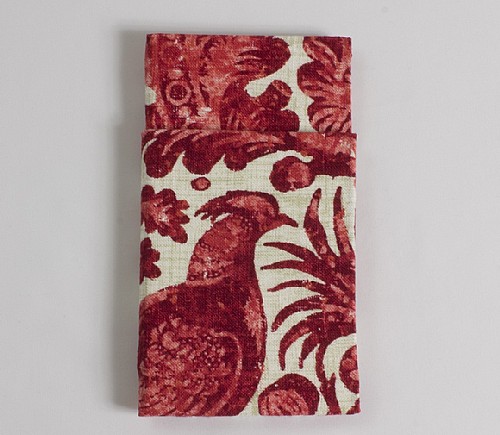 Red Pheasant Toile Dinner Napkin