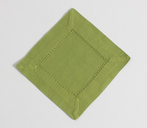 Peapod Hemstitch Cocktail Napkin