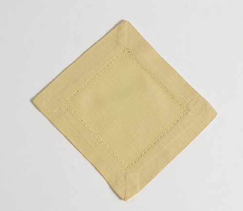 Butterscotch Hemstitch Cocktail Napkin