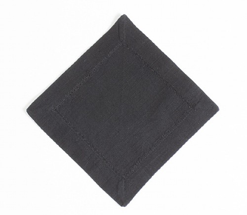 Black Hemstitch Cocktail Napkin