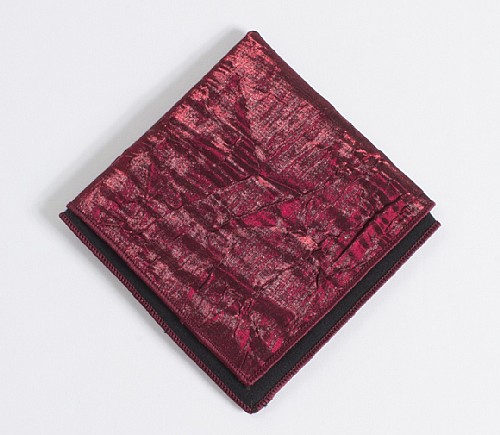 Red Iridescent Crush with Black Cotton Backing Cocktail Napkin