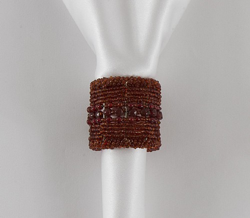 Red Beaded Wrap Napkin Ring