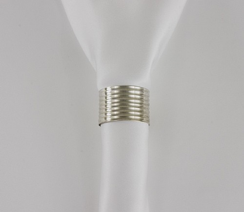 Silver Thin Rib Band Napkin Ring