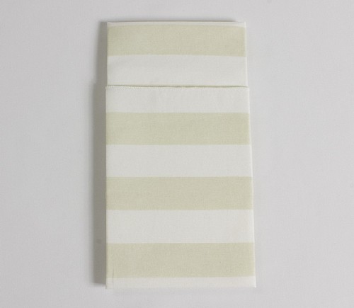 Beige & White Cabana Stripe Dinner Napkin