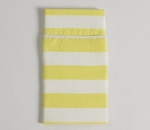 Yellow Cabana Stripe Dinner Napkin
