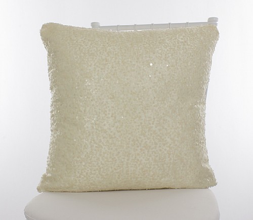 Ivory Sequined Taffeta Pillow