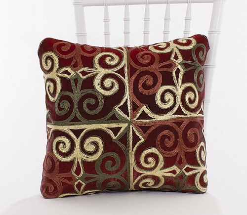 Ruby Stitched Fleur De Lis Pillowcases