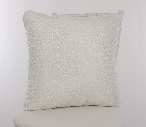 White Sequined Taffeta Pillowcases