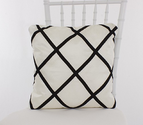 White with Black Lattice Pillow