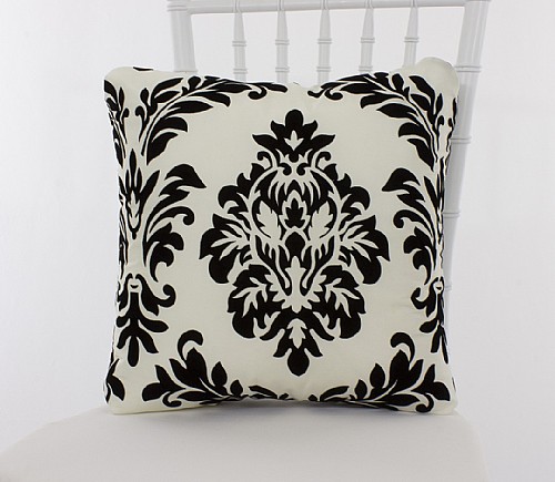 White with Black Vintage Damask Pillowcases