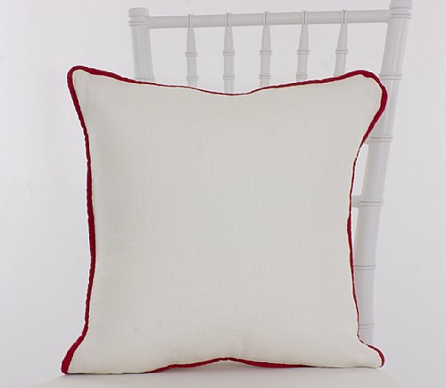 White Warsa with Red Piping Pillowcases