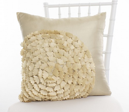 Ivory Spiral Flower Pillowcases (Limited Quantity)