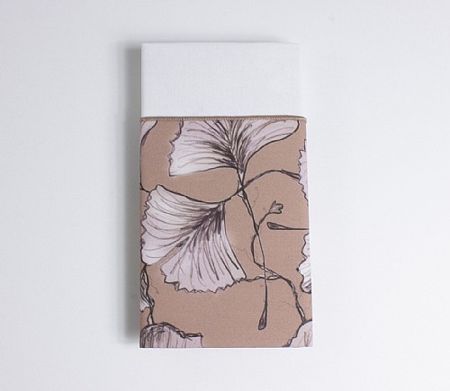 Nude Gingko Cotton Dinner Napkin with White Cotton Backing