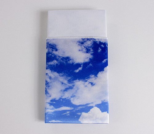 Cloudy Day Lamour Dinner Napkin with White Cotton Backing