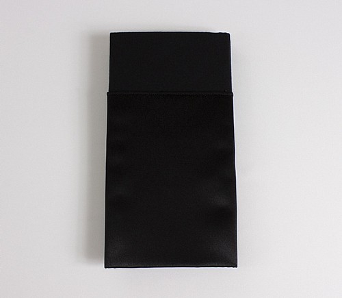 Black Lamour Dinner Napkin with Black Cotton Backing