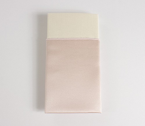 Blush Lamour Dinner Napkin with Ivory Cotton Backing