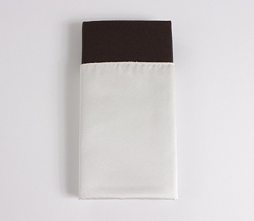 Ivory Lamour Dinner Napkin with Brown Cotton Backing