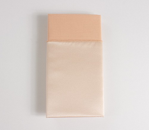 Peach Lamour Dinner Napkin with Peach Cotton Backing